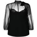 Valentino Garavani sheer-panel mini dress - Black