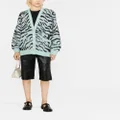 Alessandra Rich zebra-print knit cardigan - Green