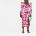 Alessandra Rich floral-print long-sleeve dress - Pink
