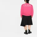 Moncler logo print crew neck sweatshirt - Pink