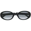 Moschino Eyewear logo plaque round-frame sunglasses - Black