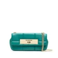 Love Moschino engraved-logo quilted shoulder bag - Green