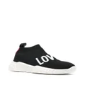 Love Moschino Love knitted slip-on sneakers - Black