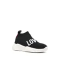 Love Moschino Love knitted slip-on sneakers - Black