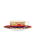 Dolce & Gabbana geometric-pattern porcelain tea-set - Red