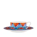 Dolce & Gabbana geometric-pattern porcelain tea-set - Blue