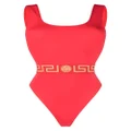 Versace Greca waistband one-piece swimsuit - Red