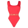 Versace Greca waistband one-piece swimsuit - Red