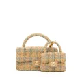 CHANEL Pre-Owned 1992 tweed Classic Flap two-in-one handbag set - Yellow