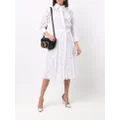 Valentino Garavani floral-lace pleated shirt-dress - White