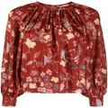 Ulla Johnson floral-print silk blouse - Brown