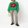 Kenzo Boke Flower motif embroidered sweater - Green