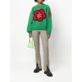 Kenzo Boke Flower motif embroidered sweater - Green