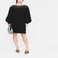 Alberta Ferretti mesh-panel long-sleeve dress - Black