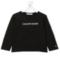 Calvin Klein Kids logo-motif cotton T-shirt - Black