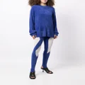 Dion Lee intarsia-knit slim-cut trousers - Blue