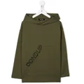 DONDUP KIDS logo-print cotton hoodie - Green