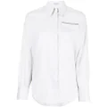 Brunello Cucinelli striped-print cotton blouse - White