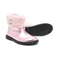 Monnalisa logo-patch ankle boots - Pink