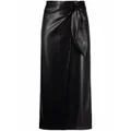 Nanushka vegan-leather wrap skirt - Black