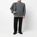 Balmain intarsia-knit roll-neck jumper - Grey
