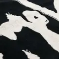 Yohji Yamamoto logo print towel - Black