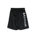 Balmain Kids logo-print detail swim shorts - Black