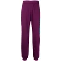 Versace logo patch track pants - Purple