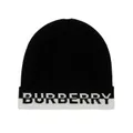 Burberry two-tone logo beanie - Black