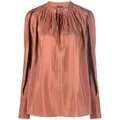 JOSEPH long-sleeve silk blouse - Brown