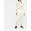Moncler frayed tape-detail drawstring trousers - White