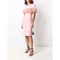 Jenny Packham feather-trim shift dress - Pink