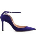 Gianvito Rossi pointed-toe ankle strap 105mm pumps - Purple