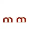 Miu Miu monogram stud earrings - Red