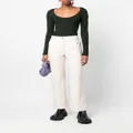 MSGM high-waisted faux-leather trousers - Neutrals