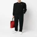 Kenzo logo-patch tapered corduroy trousers - Black