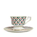 La DoubleJ abstract-print espresso cup and saucer set of two - Green