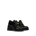 Miu Miu 75mm heel leather penny loafers - Black