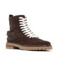 Sergio Rossi lace-up suede ankle boots - Brown