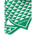 Prada patterned twill scarf - Green