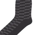 Balenciaga monogram print cotton socks - Black