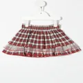 Monnalisa tartan check pattern skirt - Red