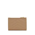 Saint Laurent chevron-stitch wallet - Brown