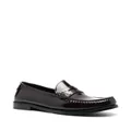Saint Laurent high-shine leather loafers - Red