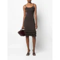 Christian Dior Pre-Owned 1990s ruffle-detailed fitted dress - Brown