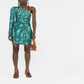 ETRO paisley-print one-shoulder dress - Green