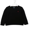 Ralph Lauren Kids Polo Pony cable-knit jumper - Black