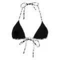Versace logo-print triangle bikini top - Black