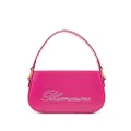 Blumarine rhinestone-logo leather shoulder bag - Pink
