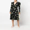 ERDEM floral-print puff-shoulder dress - Black